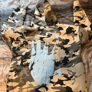 REVENGE X KILL CROPPED HOODIE SNOW CAMO/BABY BLUE